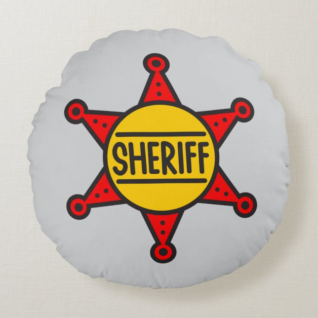 Sheriffmärke Rund Kudde (Framsidan)