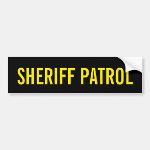 SHERIFFPATRULL - guld- gul logotypEmblem Bildekal
