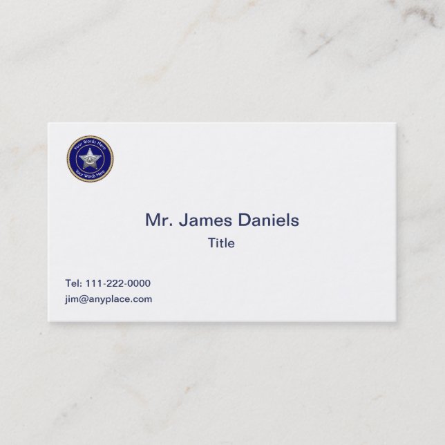 Sheriff's Badge Universal Anpassningsbar Visitkort (Framsida)