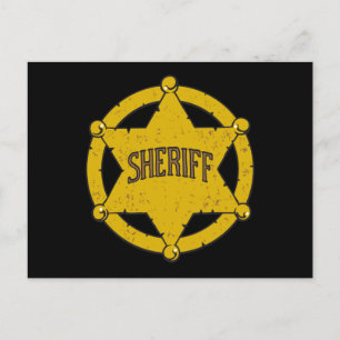 Sheriffs Star Badge Vykort