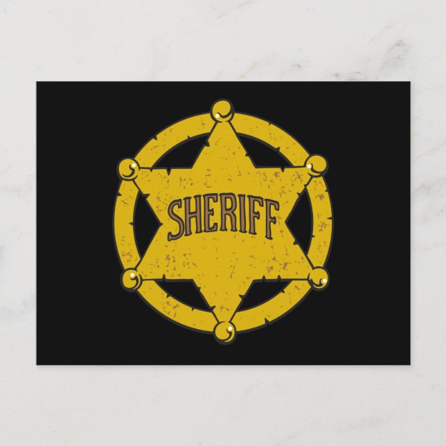 Sheriffs Star Badge Vykort (Framsida)