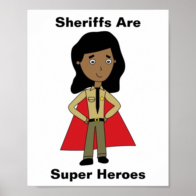 Sheriffs Toppen Hero Female Black African Poster (Framsidan)