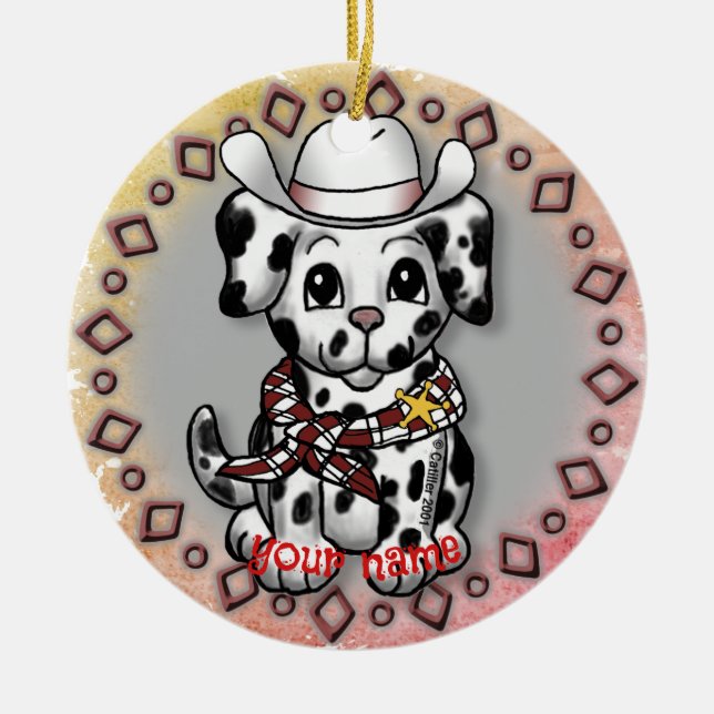 Sheriffvalp  julgransprydnad keramik (Framsidan)