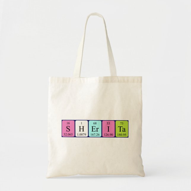 Sherita Periodisk bord namn tote bag Tygkasse (Framsidan)