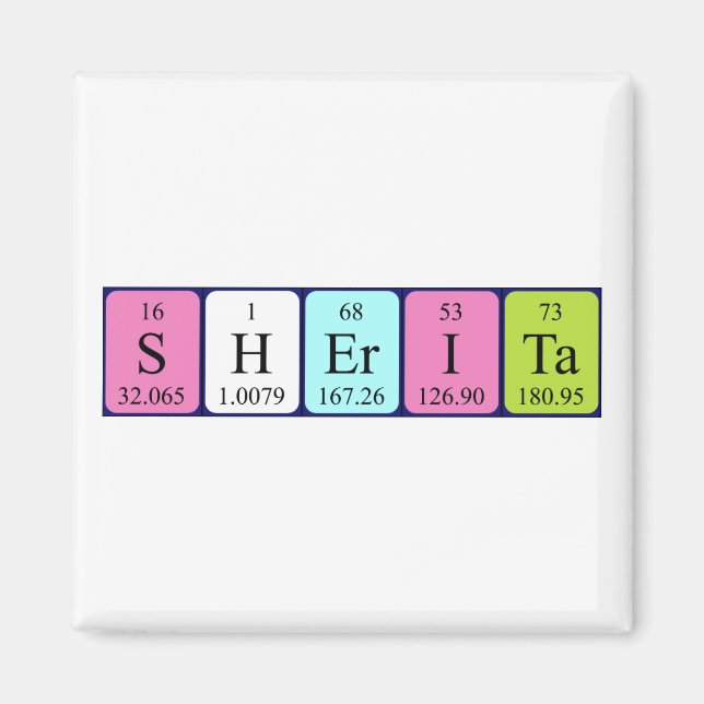 Sherita periodiskt bord namn magnet (Framsidan)