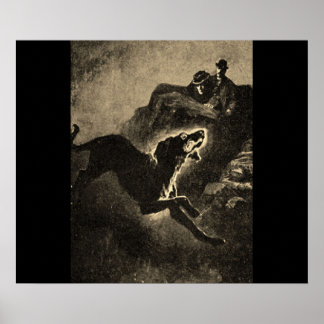 Sherlock Holmes Hound från Baskervilles Vintage Poster