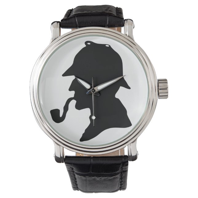 Sherlock Holmes Silhouette Wrist Watch Armbandsur (Framsida)