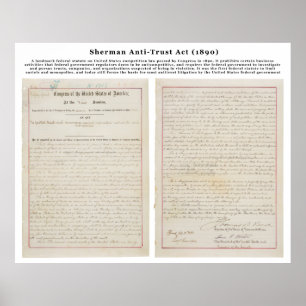 Sherman Antitrust Act juli 21890 Poster