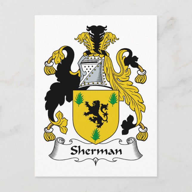 Sherman Family Crest Vykort (Framsida)