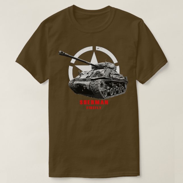 Sherman Firefly Fury militär tank WW2 T Shirt (Design framsida)