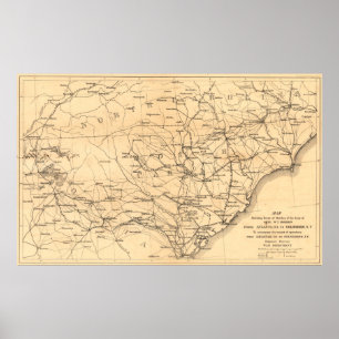 Sherman från Atlanta till Goldsboro Poster