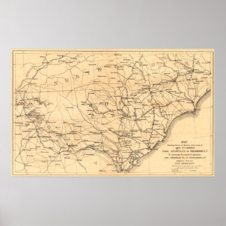 Sherman från Atlanta till Goldsboro Poster