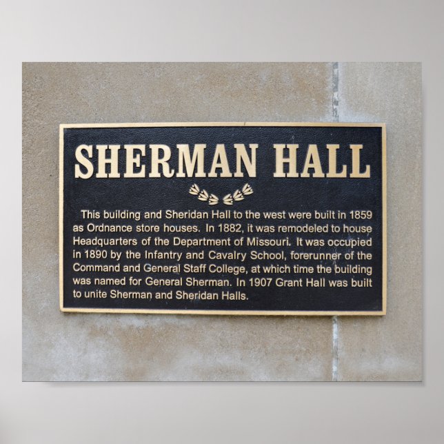Sherman Hall Sign, Fort Leavenworth, Kansas Poster (Framsidan)