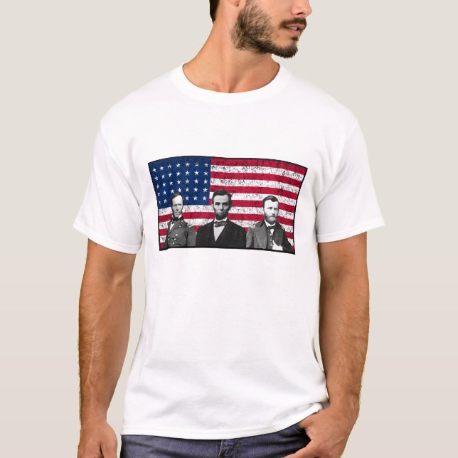 Sherman, Lincoln och lån med den svart gränsen T-shirt (Framsida)