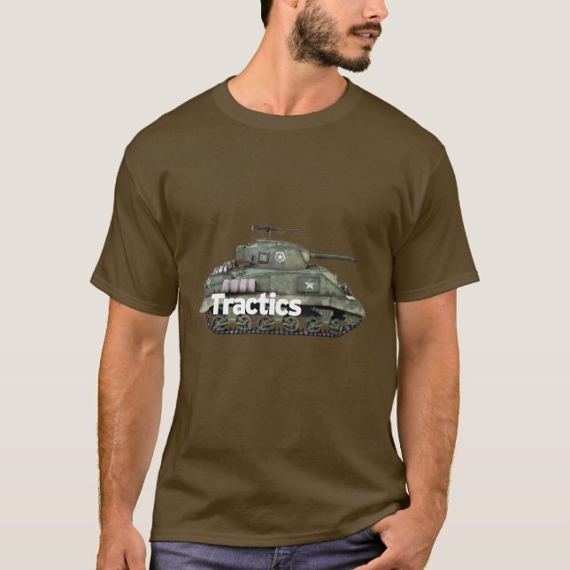 Sherman med Tractics Namn Mörk T-Shirt (Framsida)