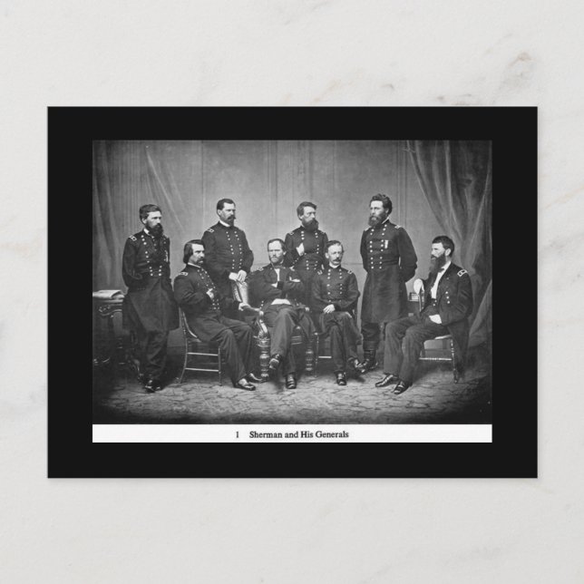 Sherman och hans generalvykort vykort (Framsida)