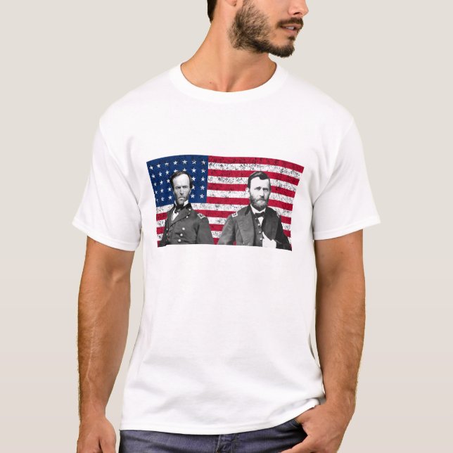 Sherman och lån med amerikanska flaggan tee (Framsida)