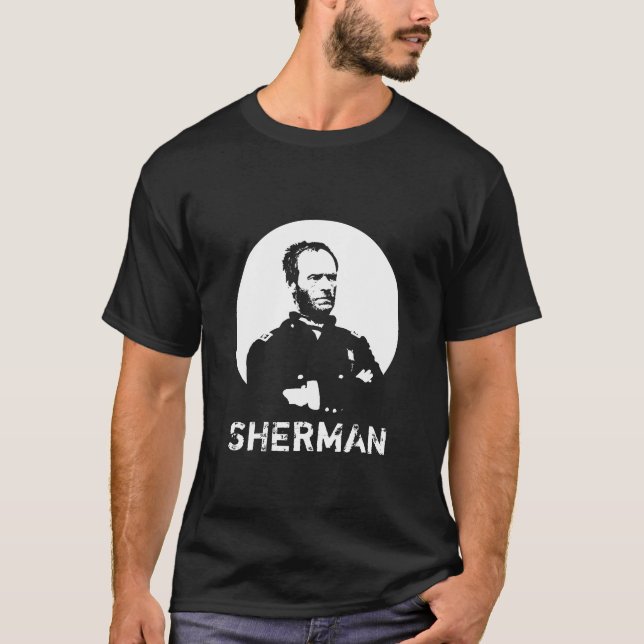 Sherman -- Svartvitt Tee (Framsida)