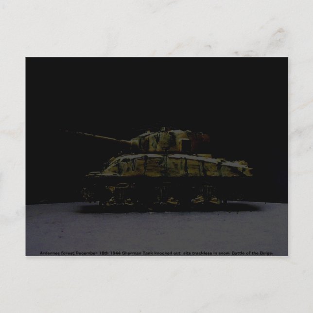 Sherman Tank 1944 digi art. Vykort (Framsida)