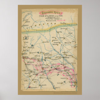 Shermans marsch från Atlanta till havet Poster