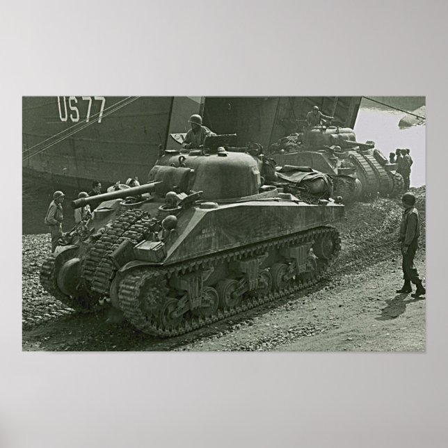 Shermans vid Anzio Poster (Framsidan)
