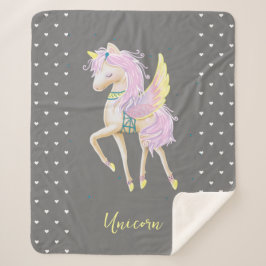 Sherpa Blanket har en söt unicorn.