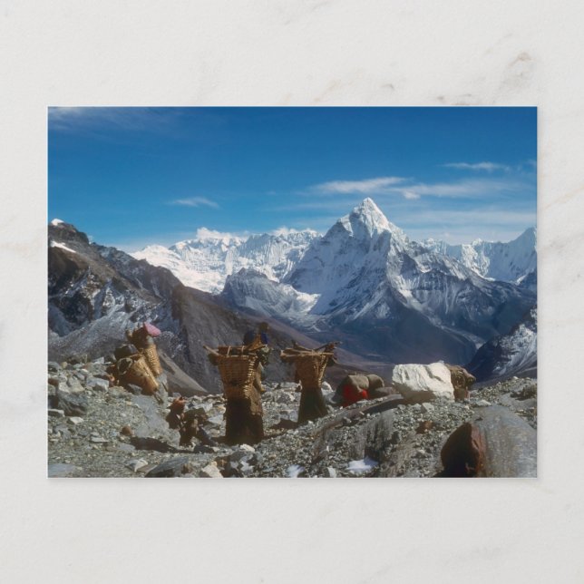 Sherpanis lastar med klätterbelastning vykort (Framsida)