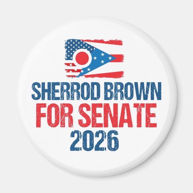 Sherrod Brown for Senate 2026 Election Ohio Flag Magnet (Framsidan)