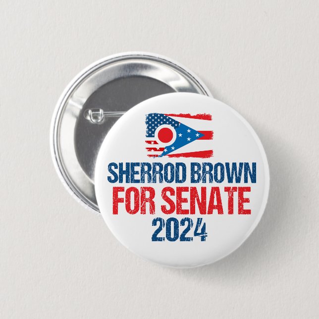 Sherrod Brown för senaten 2024 Val Ohio Flagga Knapp (Framsida & baksida)