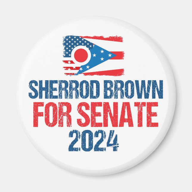 Sherrod Brown för senaten 2024 Val Ohio Flagga Magnet (Framsidan)