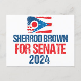 Sherrod Brown för senaten 2024 Val Ohio Flagga Vykort