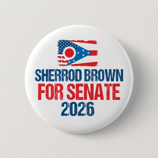 Sherrod Brown för senaten 2026 val Ohio flagga Knapp (Framsida)
