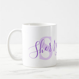 Sherry namn betyder monogram S lila text Kaffemugg