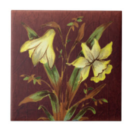 Sherwin & Cotton Barbotine Narcissus Repro #2 Kakelplatta