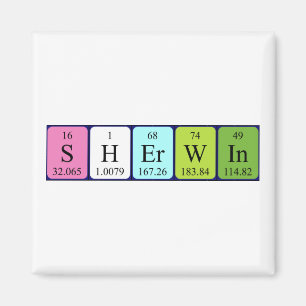 Sherwin periodisk bord namn magnet