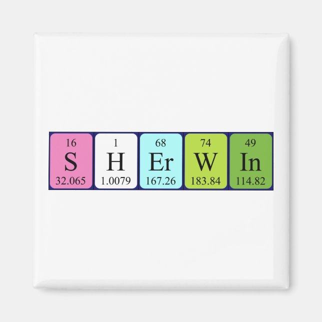 Sherwin periodisk bord namn magnet (Framsidan)