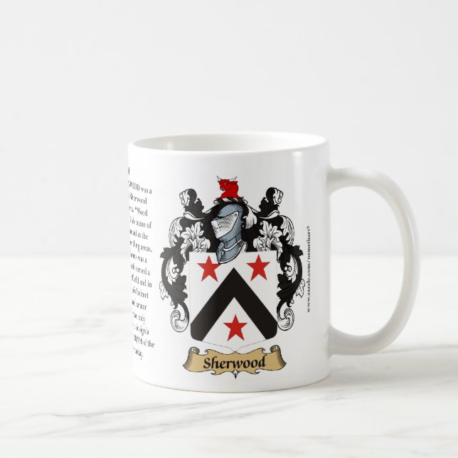 Sherwood familjvapensköld (vapensköld) däribland kaffemugg (Höger)