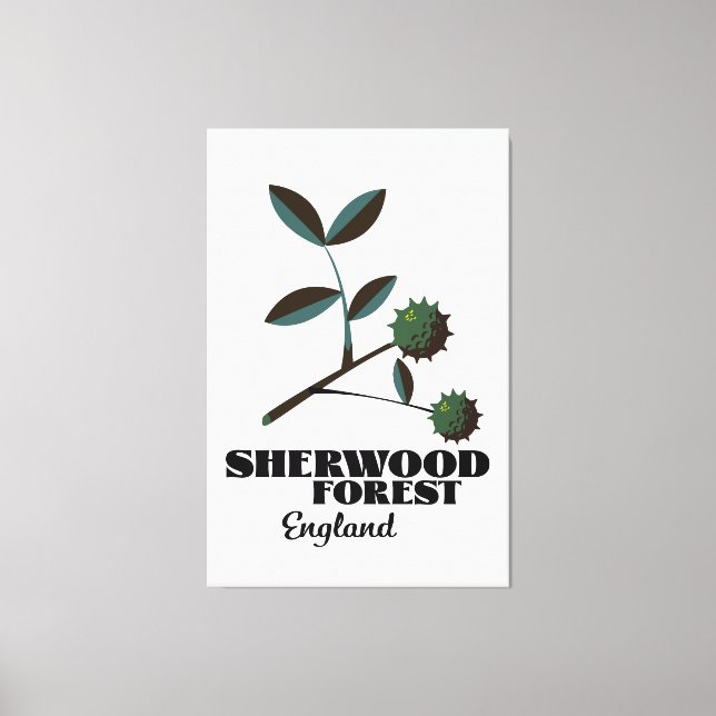 Sherwood Forest England resa affisch Canvastryck (Framsida)