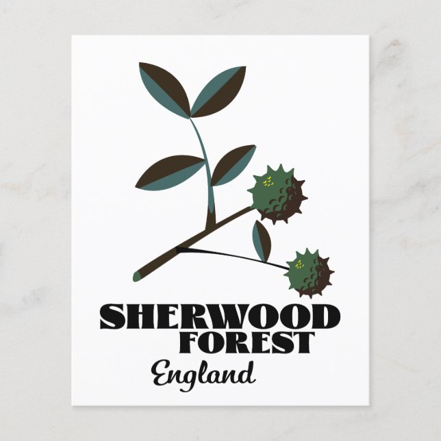 Sherwood Forest England resa affisch Flygblad (Framsidan)