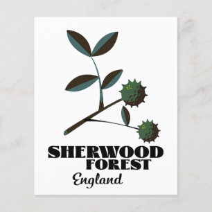 Sherwood Forest England resa affisch Flygblad