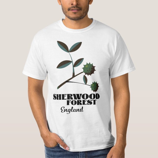 Sherwood Forest England-reseaffisch Magnet T Shirt (Framsida)