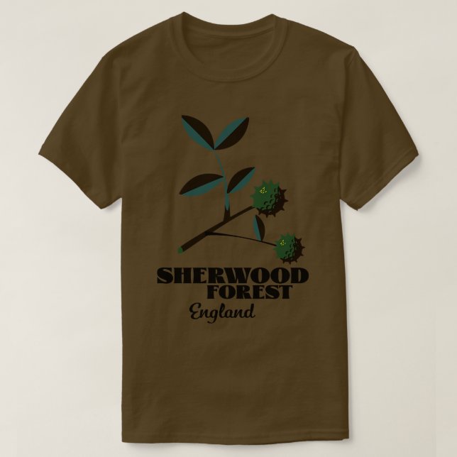 Sherwood Forest England Travel-affisch T Shirt (Design framsida)