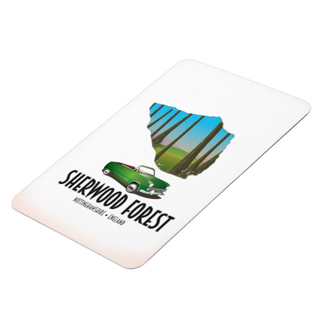 Sherwood Forest Nottinghamshire karta Magnet (Vänstra Sidan)