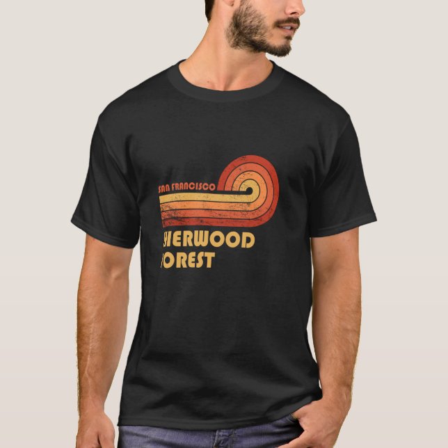 Sherwood Forest San Francisco California Retro Vin T Shirt (Framsida)