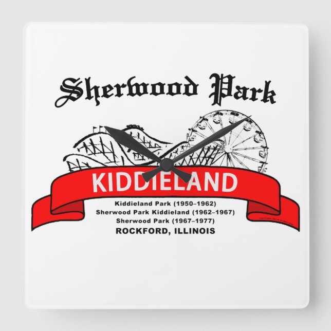 Sherwood Park Kiddieland, Rockford, IL Fyrkantig Klocka (Framsida)