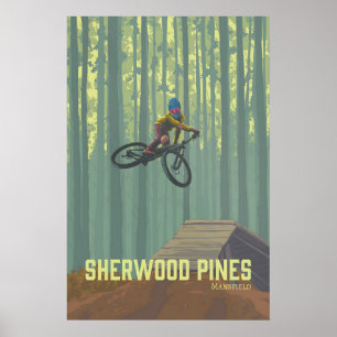 Sherwood Pines Mountain Biking Reseskylt Poster