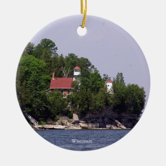 Sherwood Point Lighthouse 2-sidig prydnad Julgransprydnad Keramik (Framsidan)