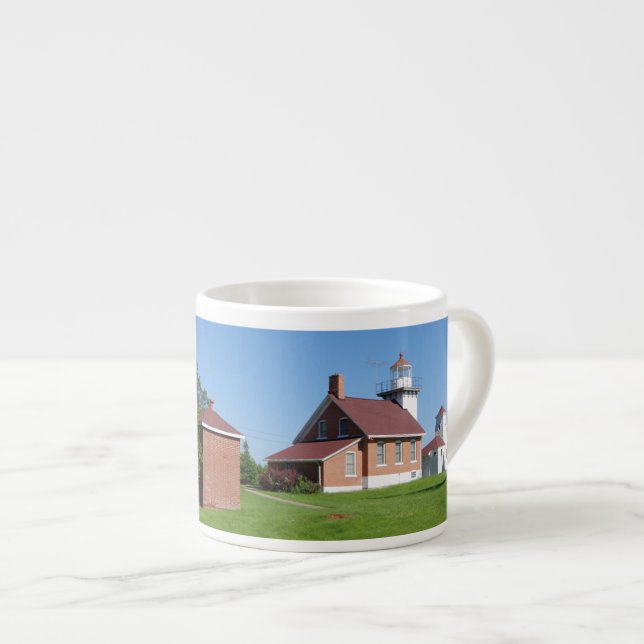 Sherwood Point Lighthouse-historik espresso mugg Espressomugg (Framsida höger)