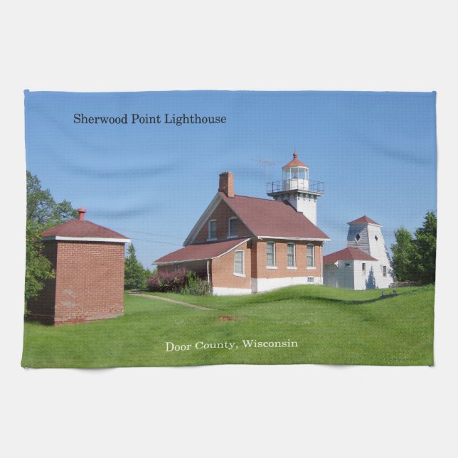Sherwood Point Lighthouse kökshandduk (Horisontell)