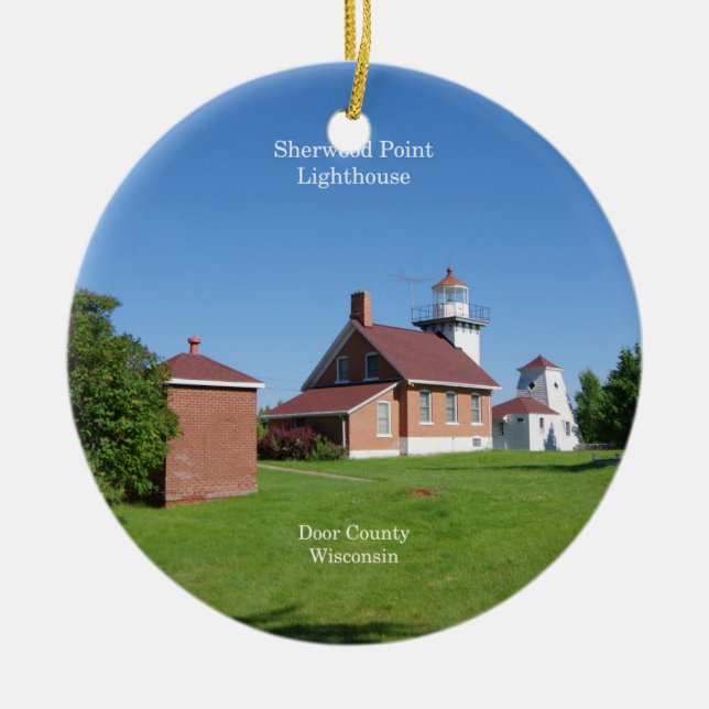 Sherwood Point Lighthouse-ornament Julgransprydnad Keramik (Framsidan)